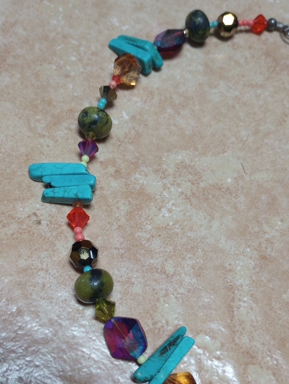 Emily Ray Turquoise, Brown & Multicolor Beaded Pendant Necklace - Picture 5 of 7